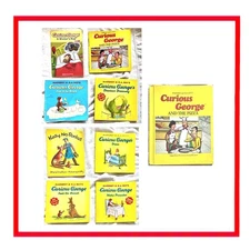 🐒Lot 9 Curious George Books Winter’s Nap Pizza Beach Dinosaur Discovery Katy GD