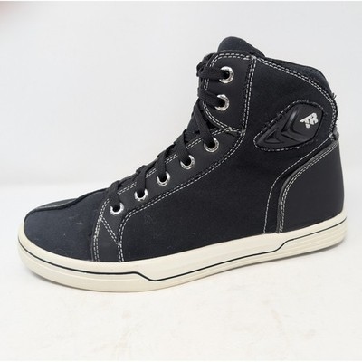 Tiger Racing Motorcycle Boots Black High Top Sneakers Men Size 42 VERY NICE!