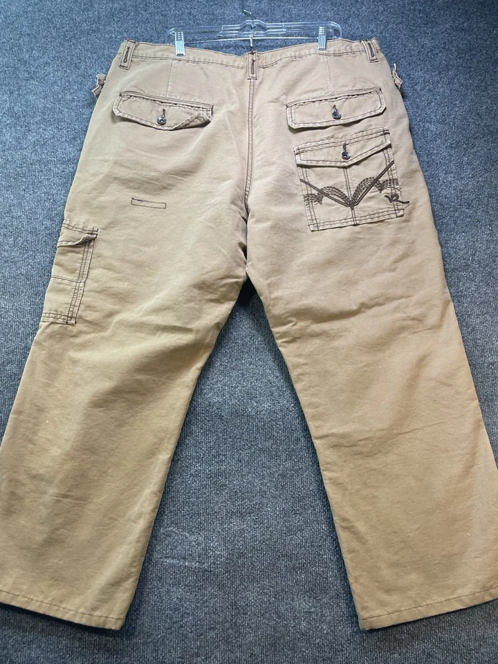 Pantalones cargo Roca Wear para hombre talla 42 marrón lona Y2K hip hop Foto 2 de 4