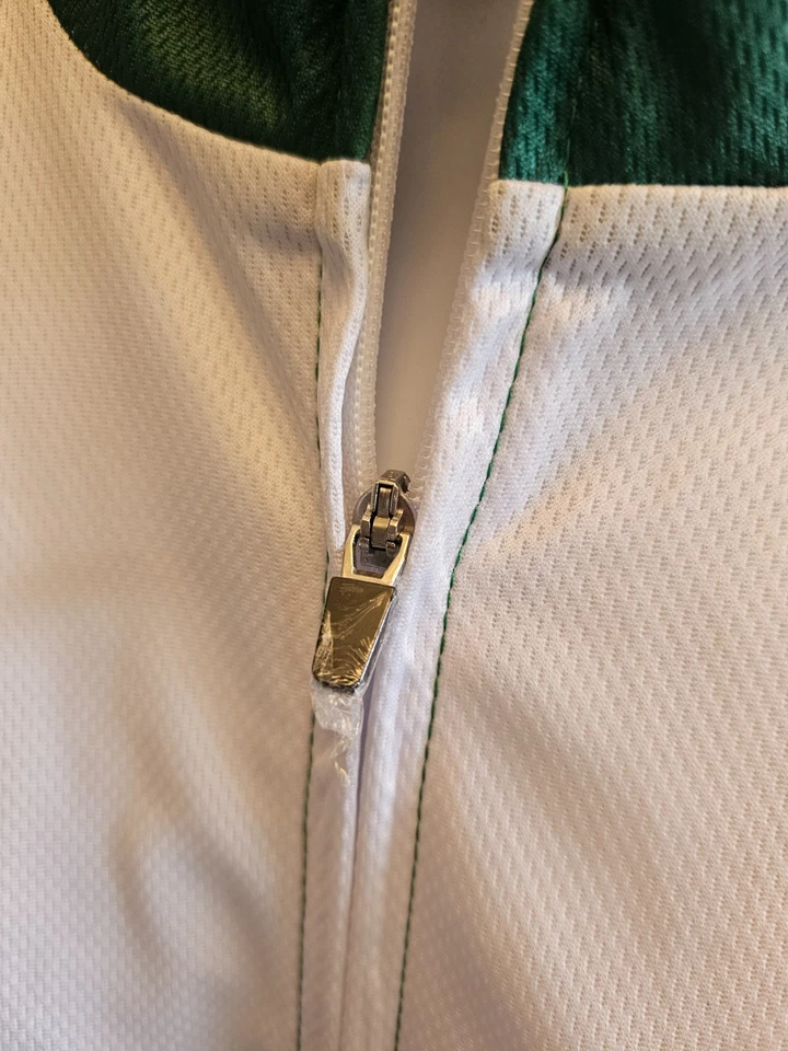 Camiseta deportiva Louis Garneau Backroad 2BR para mujer grande blanca verde ciclismo de carretera cremallera completa Foto 4 de 4