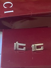 100% Authentic rare Gucci G Ag925 Stud earrings. With Original Box. Vgc