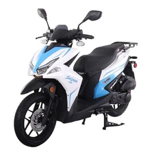 X-PRO Saipan 200 EFI Moped Gas Scooter with 14" Wheels LED Lights Electric Start