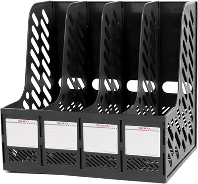 SAYEEC Magazine File Holder, Plastic Desktop File Folder Organizer with 4 Large