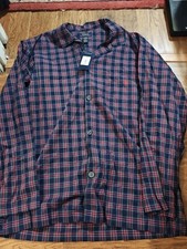 NWT Polo Ralph Lauren Mens Large Pajama Top Button Sleepwear Shirt Plaid