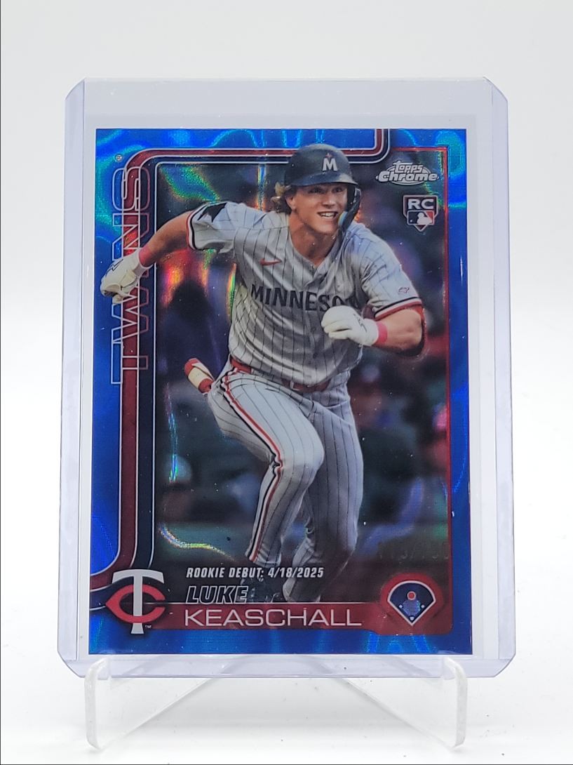 LUKE KEASCHALL 2025 TOPPS CHROME UPDATE ROOKIE DEBUT BLUE LAVA RC /150 Q3967