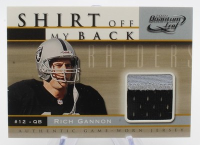 2001 Donruss Quantum Leaf Shirt off my Back Rich Gannon SB-11 086/100 Patch
