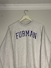 Vintage 90s Champion Reverse Weave Furman University Crewneck Sweater Size Small