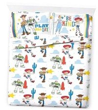 Kids Sheet Set with Fitted, Flat Sheets  Pillow Cover - White - Toy Story