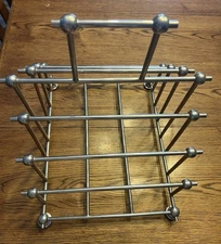 1980s Modern Chrome Magazine Holder EUC