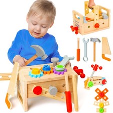 Wooden Tool Set 29Pcs Educational STEM Toys Kids Age 2-5 Montessori YH0007 2-4