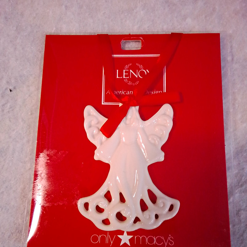 Lenox Pierced Angel Charm White 3 in Hanging Christmas Ornament MPN 6444822