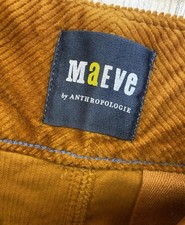 Maeve By Anthropologie The Colette Corduroy Crop Wide Leg Pants 30 Caramel