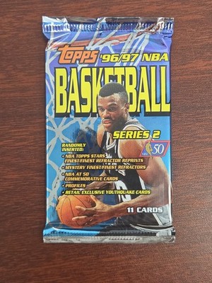 1996-97 TOPPS   SERIES 2 FACTORY SEALED PACK JORDAN KOBE ROOKIE! 11 CARDS PACKS