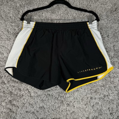 Nike Women s Tempo Shorts Livestrong Size M 467936-038  Dri-Fit Yellow Black