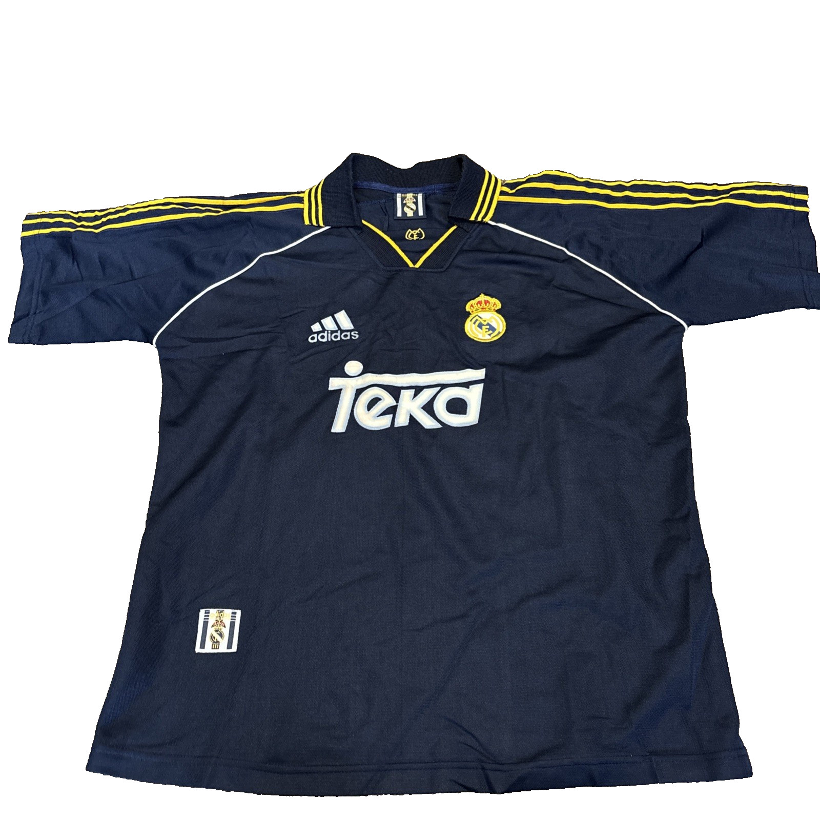 Vintage 90s 1998-99 Adidas Real Madrid Navy Football Shirt Soccer Jersey Kit XL