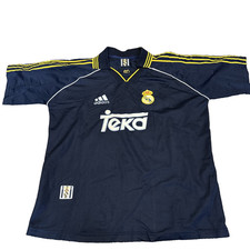 Vintage 90s 1998-99 Adidas Real Madrid Navy Football Shirt Soccer Jersey Kit XL