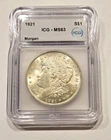 1921 Morgan Silver $1 Dollar ICG MS63 Uncirculated