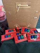 27 NOS C7 Replacement Christmas Light Bulbs Red Green Blue White