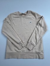 The North Face Sweatshirt Womens Small Beige Fleece Crewneck Logo Soft Pullover