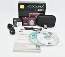 Nikon COOLPIX S4100 Plum Fotocamera Digitale 14MP 5x Zoom Ottico - Bundle Testato ✅