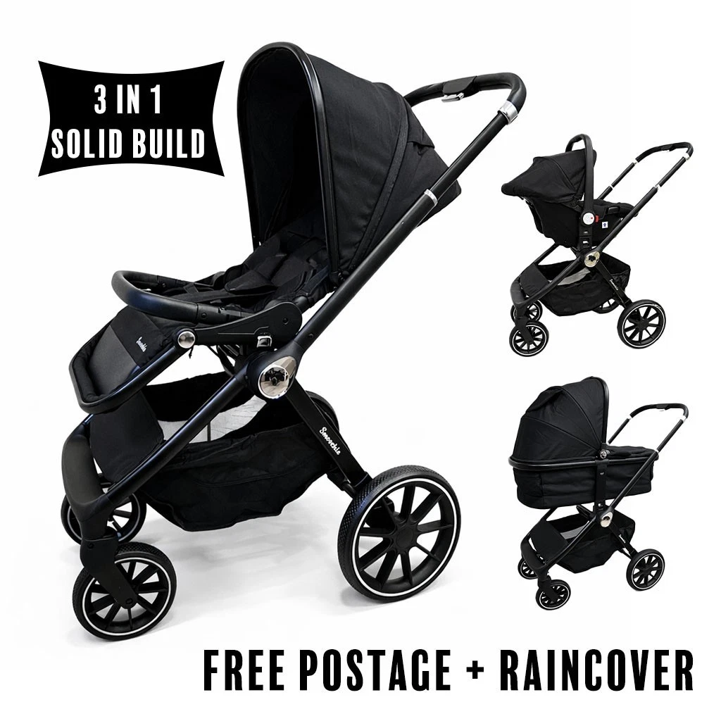3in1 Baby Stroller Pram Pushchair Travel System Car Seat Bassinet Foldable
Opens in a new window or