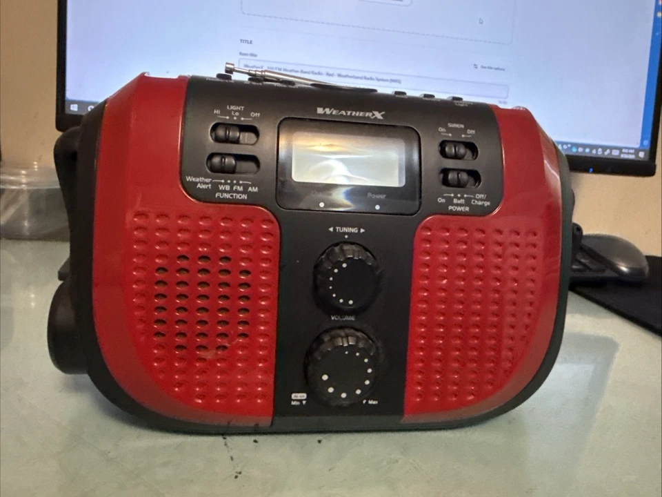 WeatherX - AM/FM Wetterband Radio - Rot - Wetterband Radiosystem (WRS)  - Bild 2 von 4