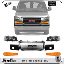 NEW Front Grille Chrome & Headlight Kit For 2003-2023 GMC Savana 2500 3500