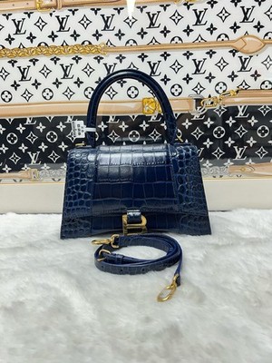 Balenciaga S Size Sapphire Blue Hourglass Bag, （Base Length 22 cm）