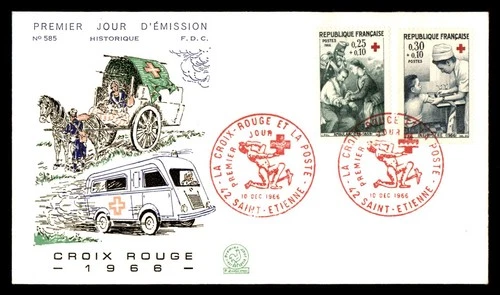 Mayfairstamps France FDC 1966 Nurse and Patient Combo Red Cross First Day Cover