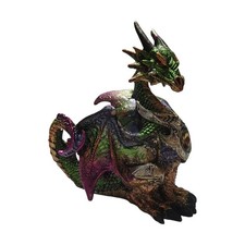 Dragon Figurine   Highly Detailed Resin Dragon   Metallic Paint   7  Tall