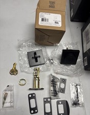 Kwikset 158SQT-514S.STRKP Halifax Sq. Single Cylinder Deadbolt-Matte Black READ