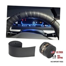 2PCS 3.4Ft Leather Steering Wheel Wrap Tape,Breathable Car Steering Black/2PCS