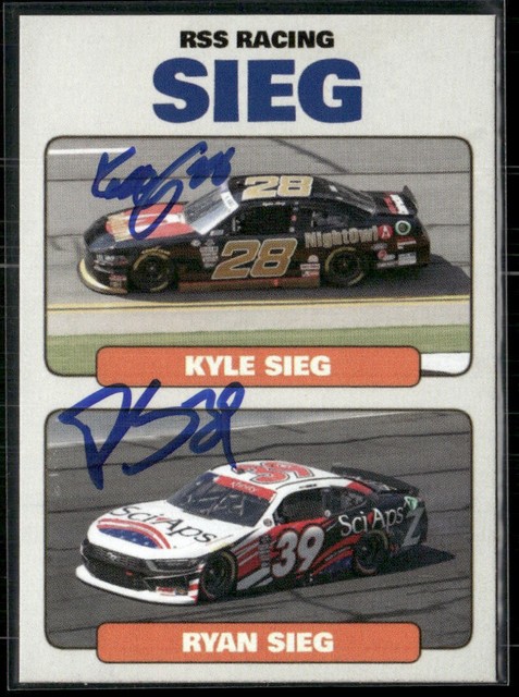Kyle Sieg Ryan Sieg Signed Custom Card Dual IP Auto RSS Racing