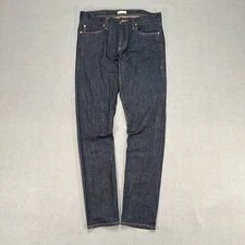 Unbranded UB422 Jeans Mens 32 Dark Indigo Stretch Selvedge Denim Tight Fit Raw