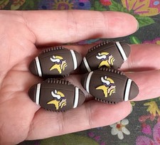 4 Pce MINNESOTA Football Team Silicone Focal Beads DIY Jewelry Pens Vikings
