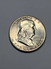 1953-P Phildelphia Franklin Half Dollar, US 50c Silver Coin, UNC BU Uncirculated