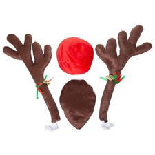 Reindeer Antlers, Nose  Tail Full Christmas Kit Products Car Costume Decoration