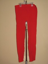 BASIC EDITION GIRLS RED POLYESTER SPANDEX PATTERNED LEGGINGS SIZE L 10-12 GREAT
