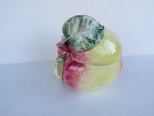 Vietri Covered Jar Dish. Apple Shaped. Made In Italy. Hand Painted