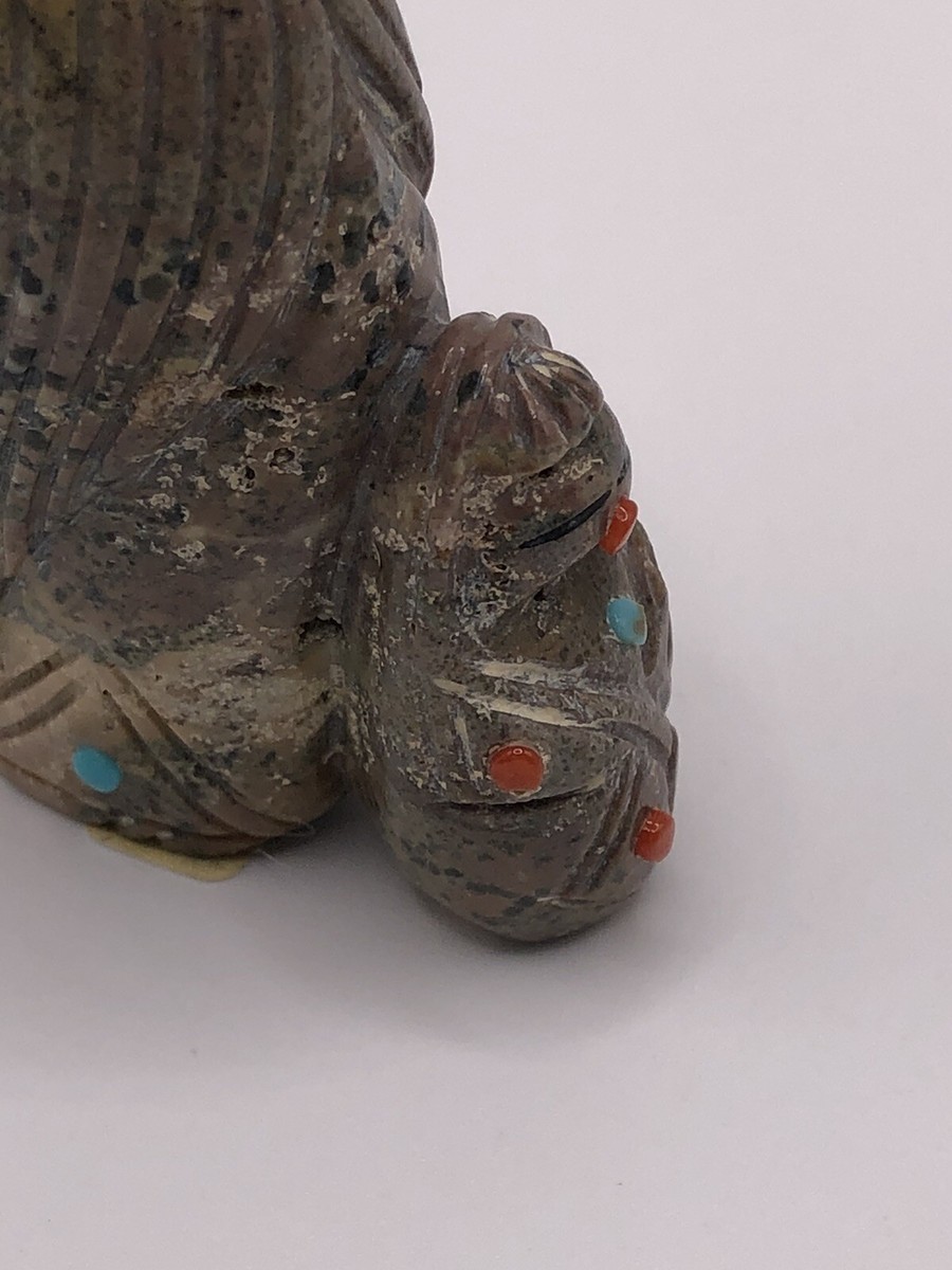 Zuni Michael Laweka Soapstone Fetish Corn Maiden B-133 | eBay
