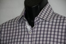 English Laundry shirt 16.5 32/33 plaid long sleeve cotton shirt w flip cuffs