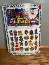 NOS Vintage 1980s Christmas Puffy Vinyl Stick On Stickers Commodore Mfg. Scented