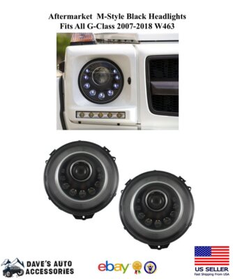 G63 G65 LED Black Headlights Mansory G550 HID Xenon G-Wagon 2007-2018 G550 G500.