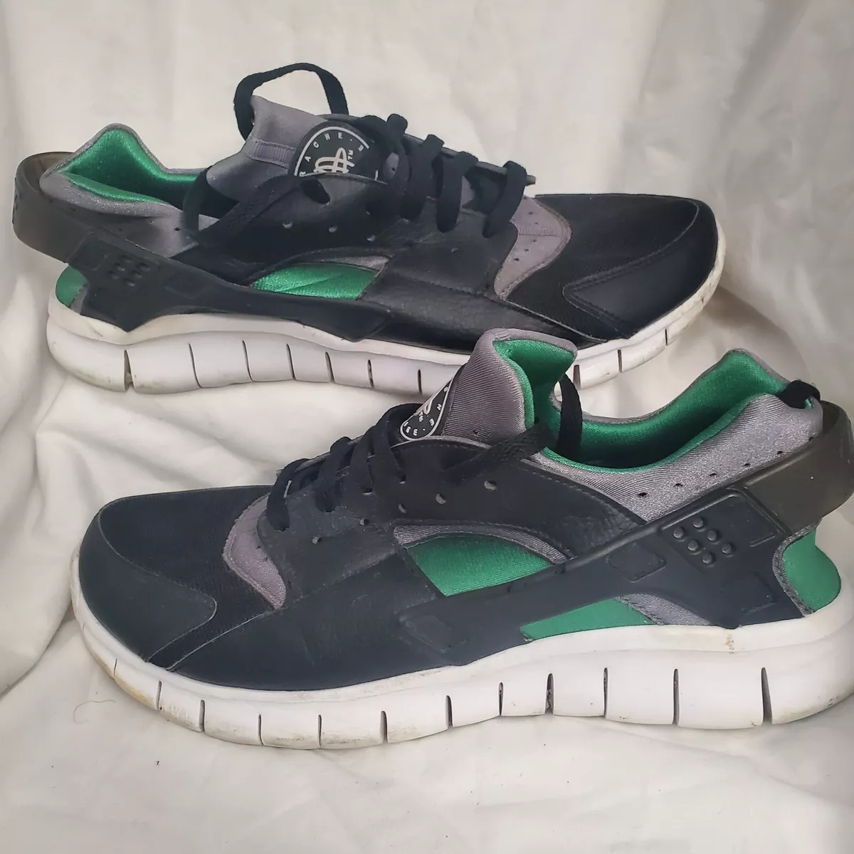 Nike Huarache Free Run Black Green Gray Size 11 510801-031 | eBay