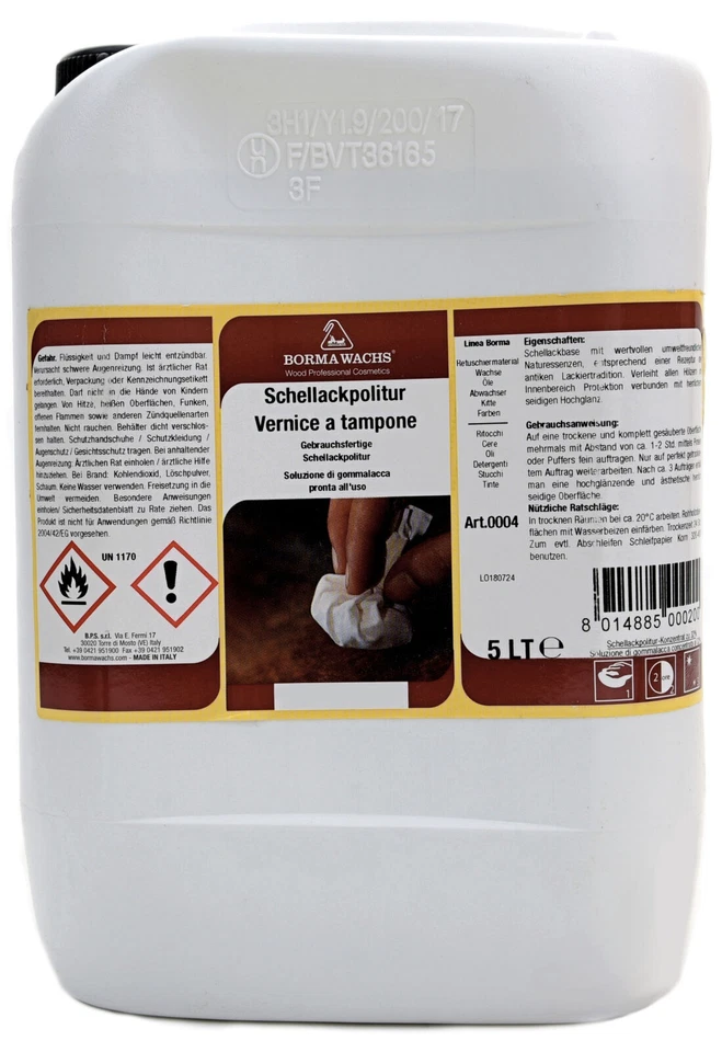 Schellack Blond Transparent Schwarz Orange Gitarrenlack hochglanz 5 Liter - Bild 4 von 4