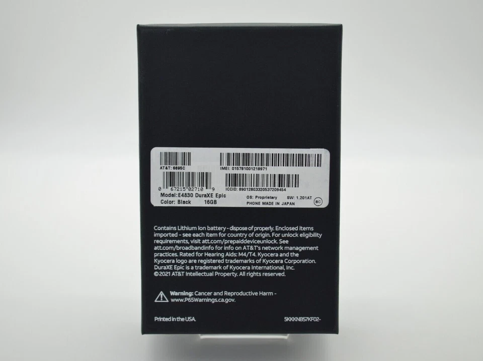 NEW SEALED Kyocera DuraXE Epic E4830 16GB Black (AT&T/Unlocked) 2 yr Warranty - Image 2 of 4