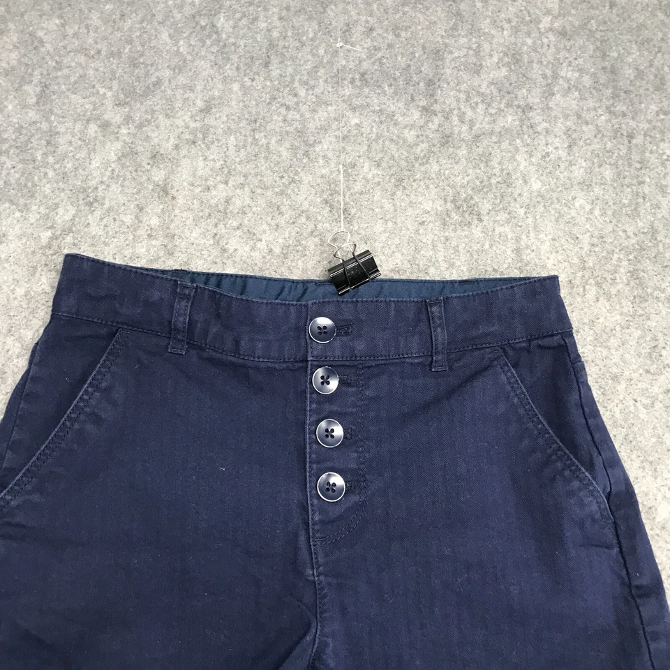 Pantalones Cortos Old Navy Para Mujer Talla 2 Cintura Alta Botón Expuesto Mosca Azul Oscuro Denim Foto 3 de 4