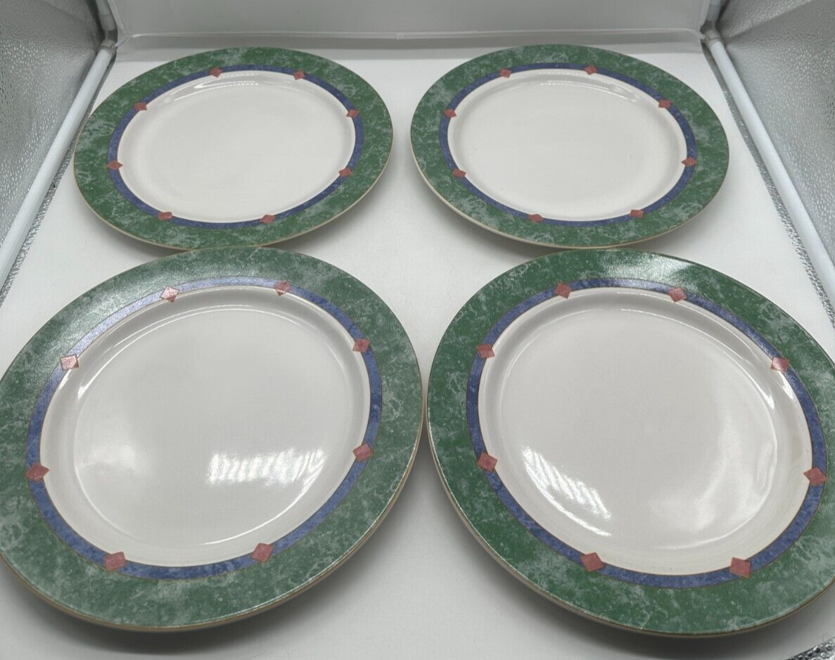 Pfaltzgraff AMALFI Mediterranean CLASSIC  Set of 4 DINNER PLATES Green