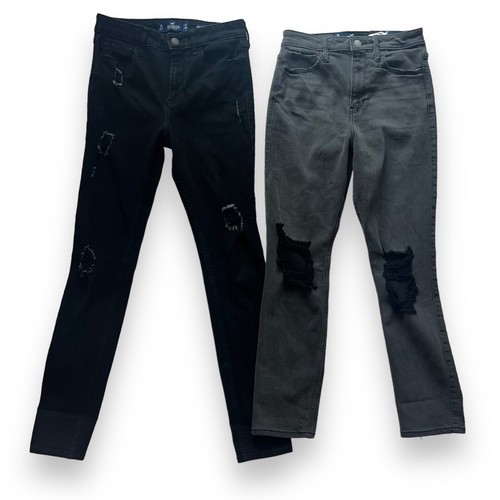 Hollister Jeans sz 3R Lot of 2 Black Charcoal Gray High Rise Skinny Soft Stretch