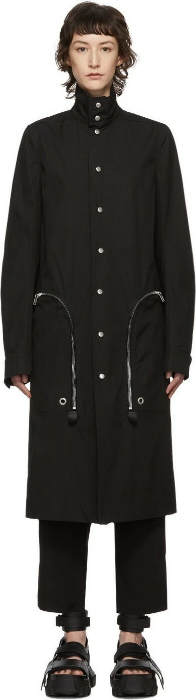 RICK OWENS Creatch Pealab Cappotto Nero Italia Nuova con etichette